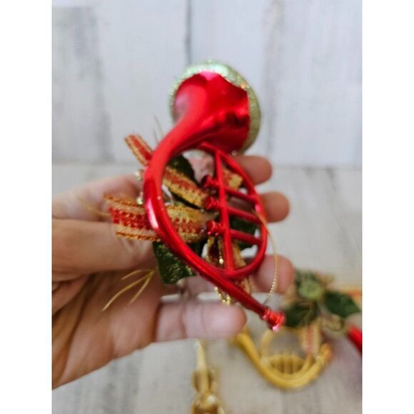 Tuba horn guitar ornaments set lot gold red - Picture 6 of 10